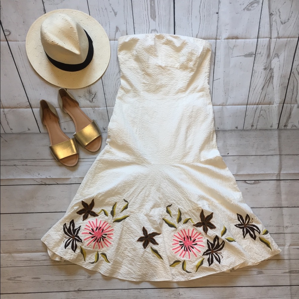 Anthropologie | White fit & flare dress